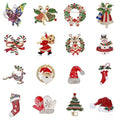 Designer Custom Christmas Tree Santa Claus Elk Enamel Pin Labels Brooch for New Year Gifts