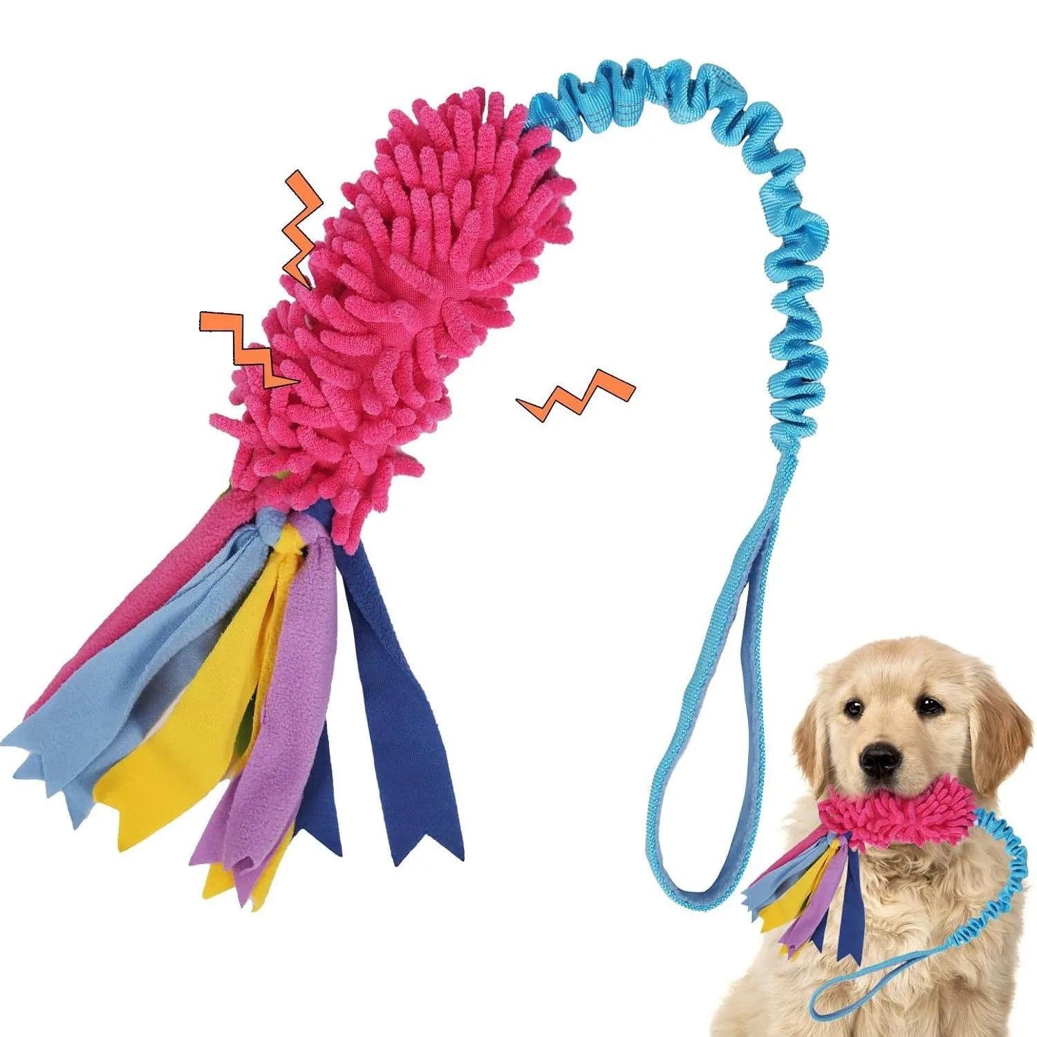 Colorful Soft Dog Plush Toy Interactive Dog Chew Toy Aggressive Chewers  Pet Training Tug Toy for Pet Training