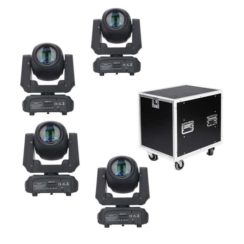 4Pcs 100W Dmx Control Led Spot Moving Head Beam Light Packed in Flight Case