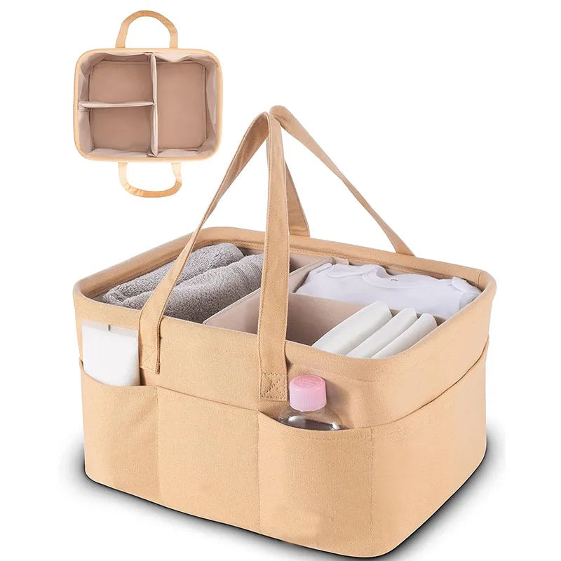 Portable Fabric Diaper Caddy Sturdy Baby Nappy Organizer Diaper Bag Storage Caddy Diaper Organizer for Changing Table
