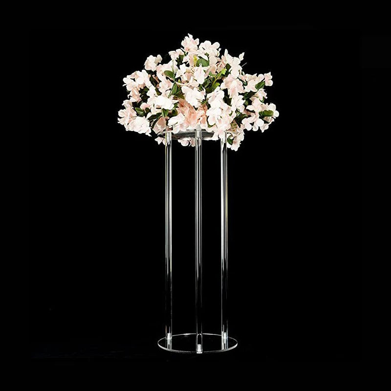 Wedding Round Clear Acrylic Centerpiece Flower Stand