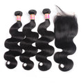 Cheap Hair Bundles Body Wave Virgin Brazilian Human Hair Natural Color for Black Women Bundles With Closure and Frontal