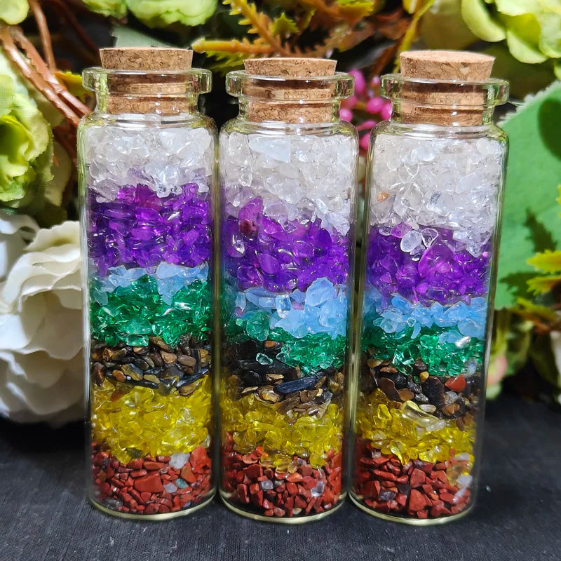 New Energy Crystal Stone Small Gravel Quartz Rainbow Gemstone Chips Bottle