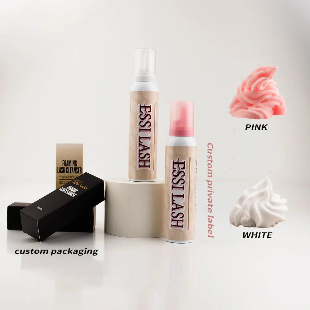 Private Label Lash Extension Vegan Whipped Cream Cleanser 100ml White/Pink Whipped Cream Cleanser