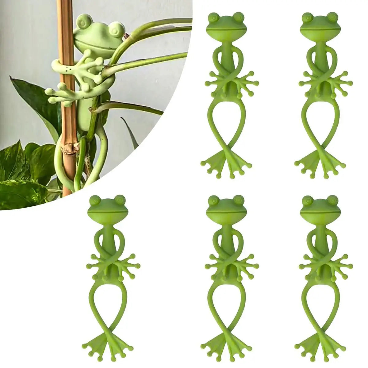 Creative Square Pattern Plastic Frog Plant Clip Upright Garden Stand Tool for Growing Vine Support Plant Holder