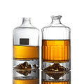 Custom 500ml Clear Empty Volcanic Bottom Glass Bottle for Liquor Vodka Rum Whisky with Cork