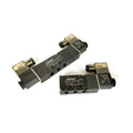 Aluminum Alloy MAGETIC Control 4V230C-06 AC110V 12V 220V 5/3 Double Coil Center Closed 1/8 Pneumatic 24V Solenoid Valve