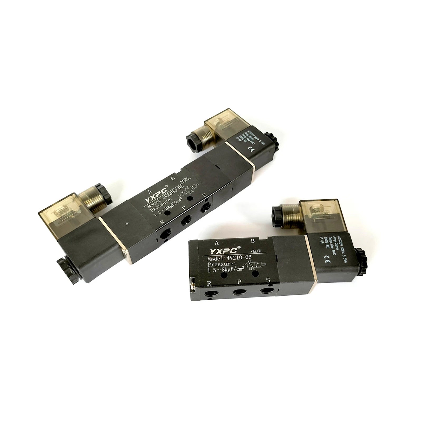 Aluminum Alloy MAGETIC Control 4V230C-06 AC110V 12V 220V 5/3 Double Coil Center Closed 1/8 Pneumatic 24V Solenoid Valve