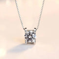 925 Sterling Silver Necklace Female Ins Popular Design Sense Clavicle Chain Temperament Silver Crystal Single Diamond Pendant