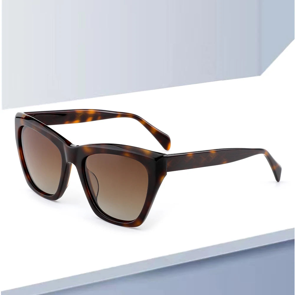 Hot Sale ROBO Vintage Tortoiseshell Thick Women's Luxury Retro Cat Eye Full Rim Polarized UV400 Sunglasses Acetate TAC RTA-2204A