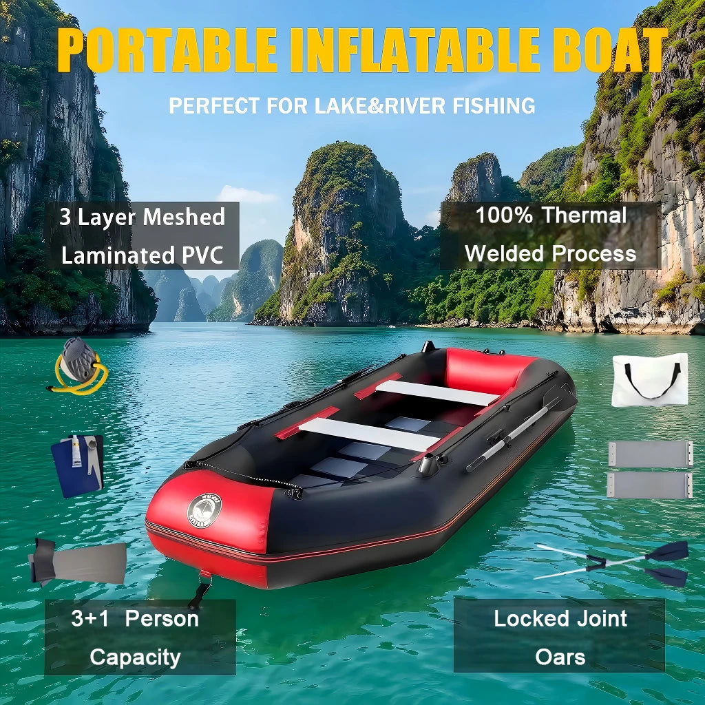 C270-1 2.7 M PVC Inflatable Boat Fishing Kayak Luxury Yacht Dinghy Canoe With Accessories for 3/4 Person on Sale