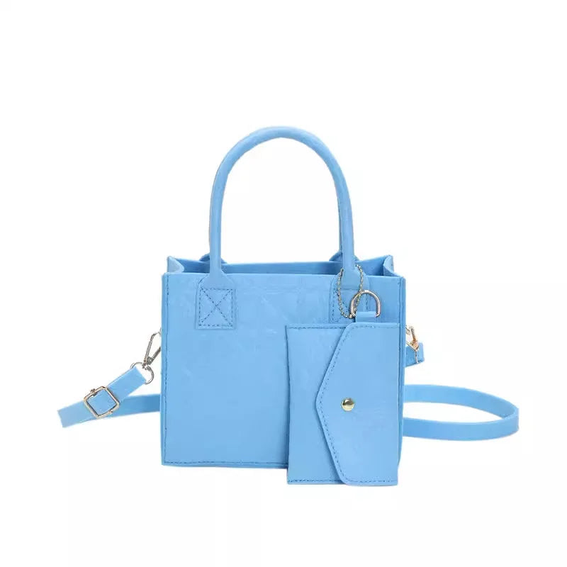 2024 Autumn Trendy Simple Modern Design Women's Fashion Felt Handbag Versatile Mother-Daughter Shoulder Bag for Living Storage