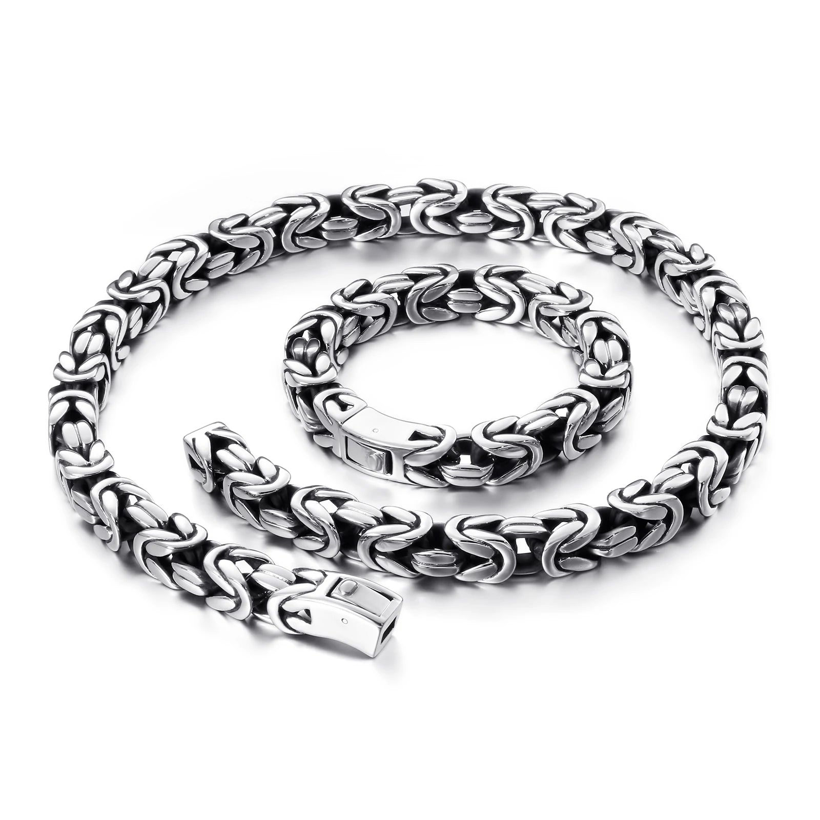 KALEN Hip-hop Charm Bracelet and Necklace Stainless Sets Men