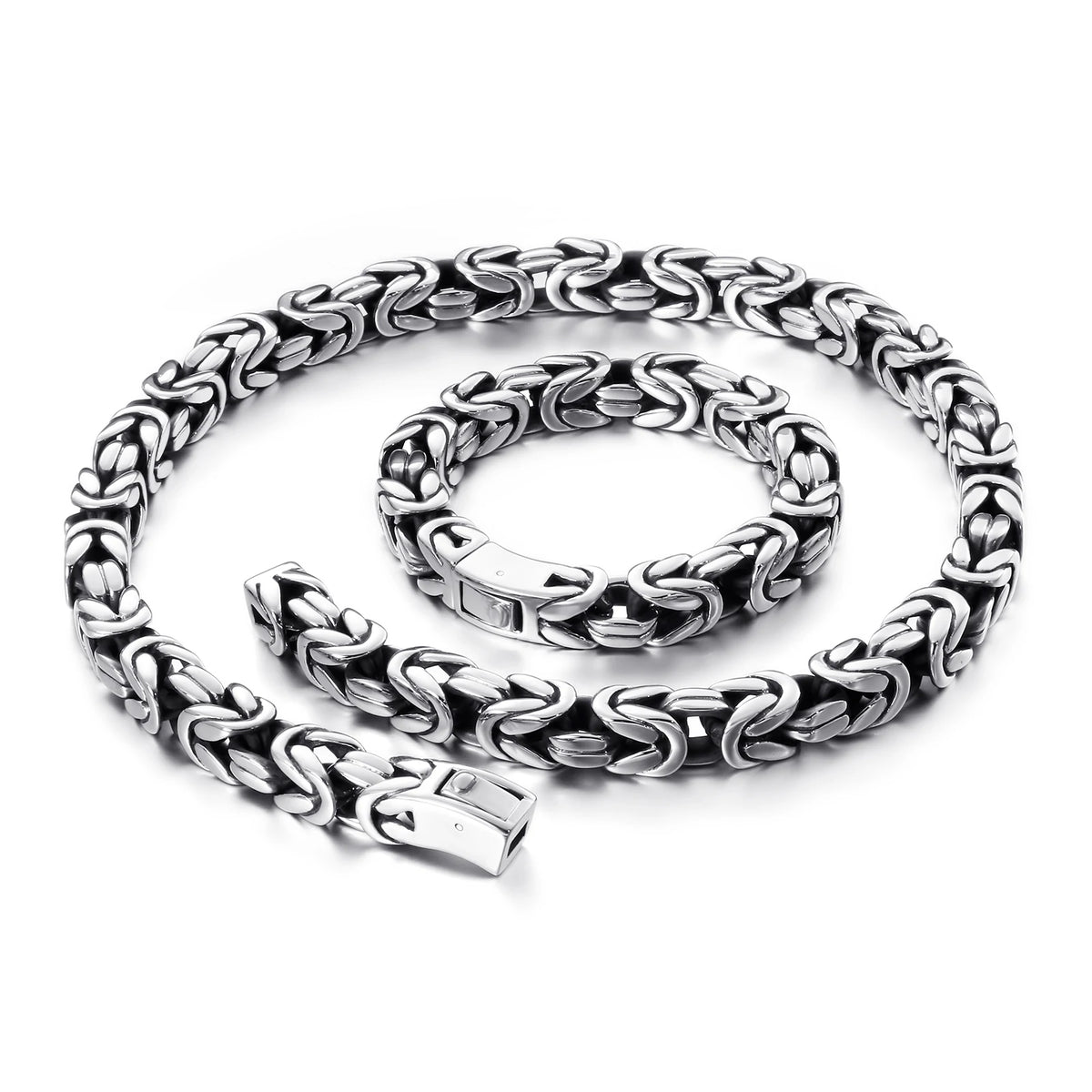 KALEN Hip-hop Charm Bracelet and Necklace Stainless Sets Men MegaBDM