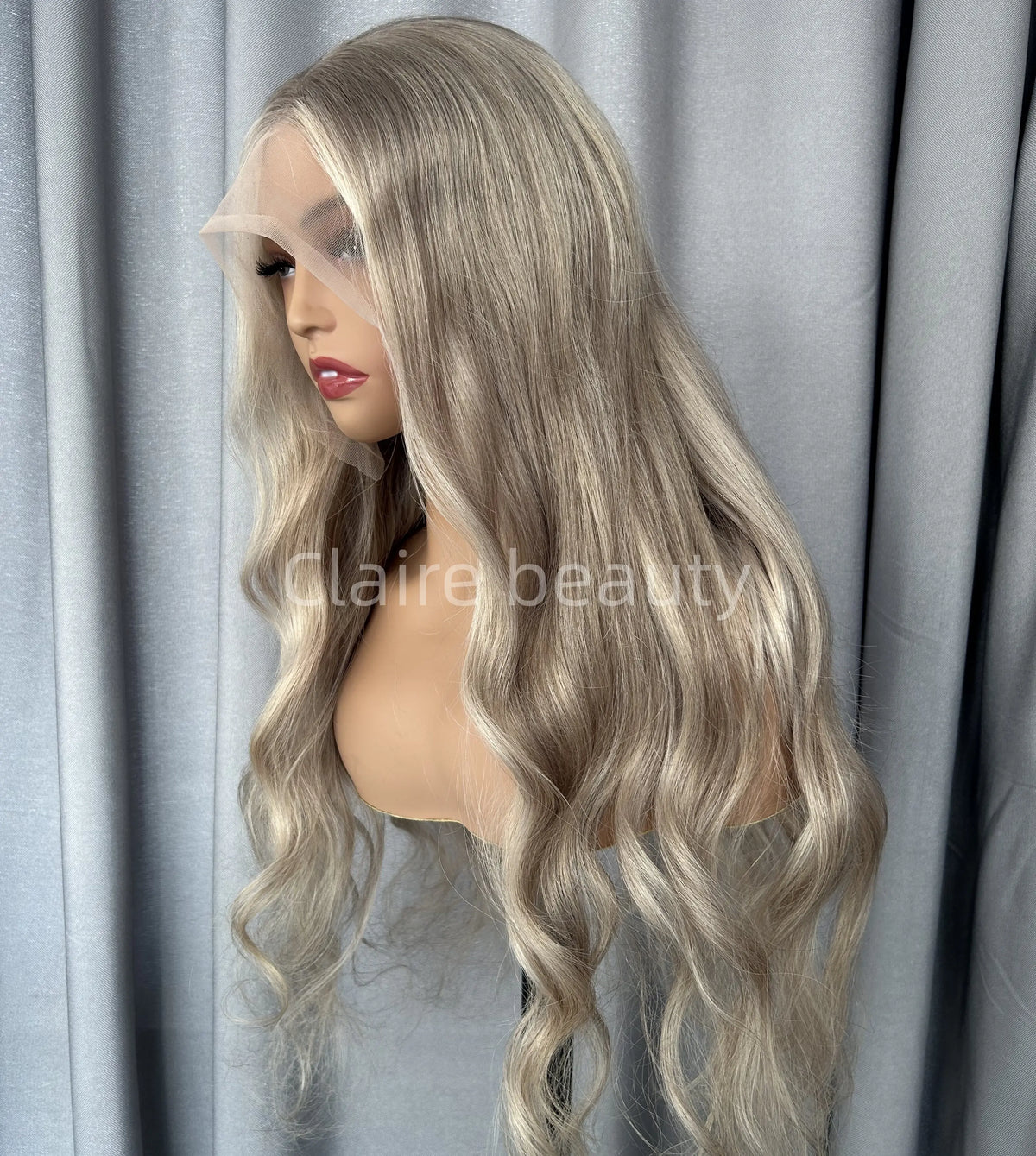 Glueless Lace Front Wig European Human Hair HD Full Lace Wig Highlight Blonde Color Lace Front Wig for White Women MegaBDM