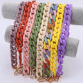 Fashion Simple Colored Thick Acrylic Long Chain Choker Necklace Women Punk Resin Chunky Flat Link Chain Collar Necklace Jewelry