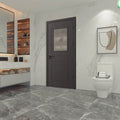 High Quality Modern Finished Wooden Interior Bathroom Door Frosted Glass Design Sound Insulation Waterproof