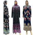 Hot Model Custom Flower Hijab Abaya Dress Muslim Women Girl Elegant Lace Robe Maxi Dress Dubai Islamic Fullcover Modest Clothing