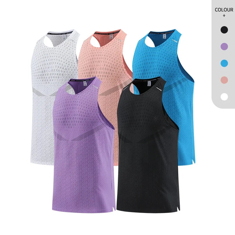100% Polyester Breathability Muscle Fit Sport Wear Tank Top Men Gym Running Vest