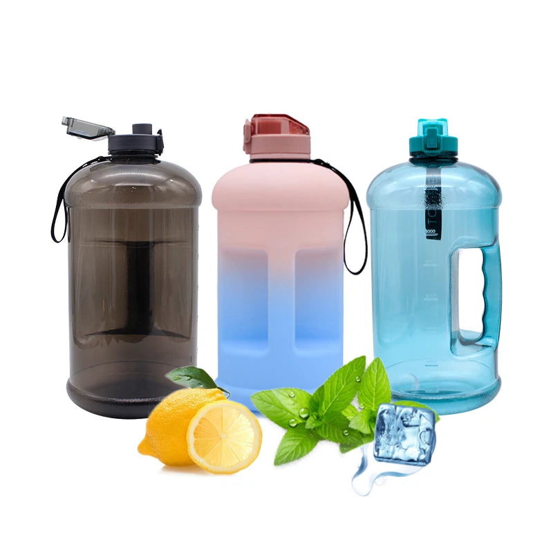 New Product Gradient1.3L/2.2L/3.78L Creative Sports Water Bottle 1 Gallon Printable Plastic Fitness Big Water Bottle