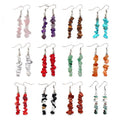 Factory Wholesale Natural Crystal Stone Quartz Gravel Earrings for Women Fashion Gemstone Jewelry