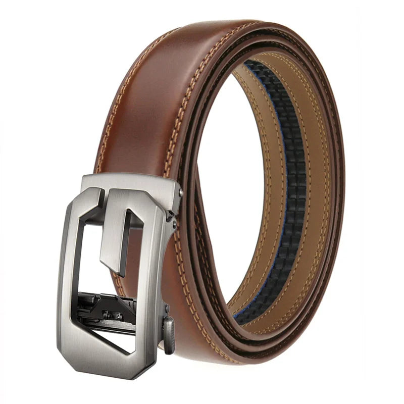 LQbelt Genuine Leather Cowhide G Belt Men's Automatic Buckle Belts for Men Wholesale Stock Custom logo Factory