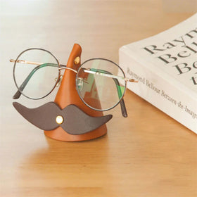Handcrafted Desktop Storage Stand for Beards Glasses Watches-Leather Display Rack