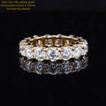 Lab Grown Moissanite Stone Diamond Jewelry 10k 14k  18K Yellow Gold Ring Full Eternity Wedding Band