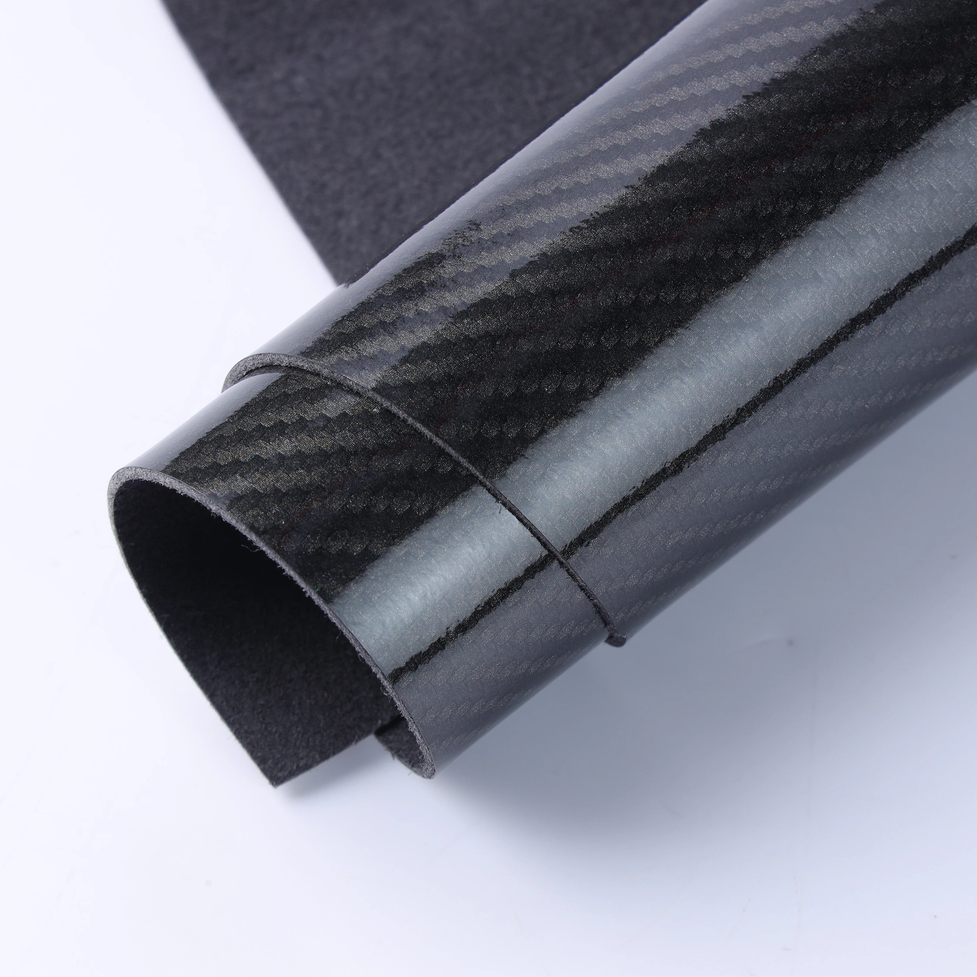 Luxury 1.2mm Carbon Fiber Car Steering Wheel Cover Elastic Waterproof Quick-Dry Anti-Mildew PU Material LHS Brand 54/55" Width