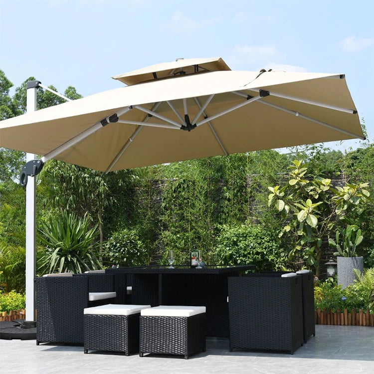 High Quality 3m Large Garden Outdoor Umbrella Heavy Duty Aluminium Cantilever Sun Patio Umbrella 360 Degree Parasol
