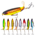 Newbility Hotsale 10colors 10cm 360 Degree Rotating Tail Hard Fishing Lures Popper