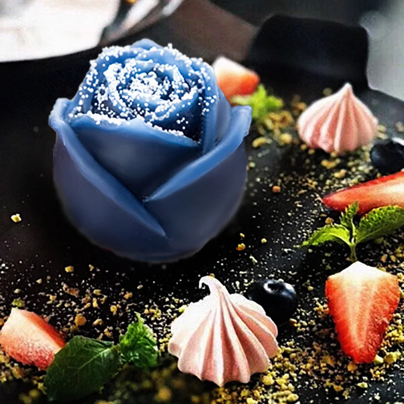 D5048 6grid rose Mousse ice cream candle Turn Cake sugar Pudding jelly baking Pastries Chocolates Resin Mold Silicone 3D Mould