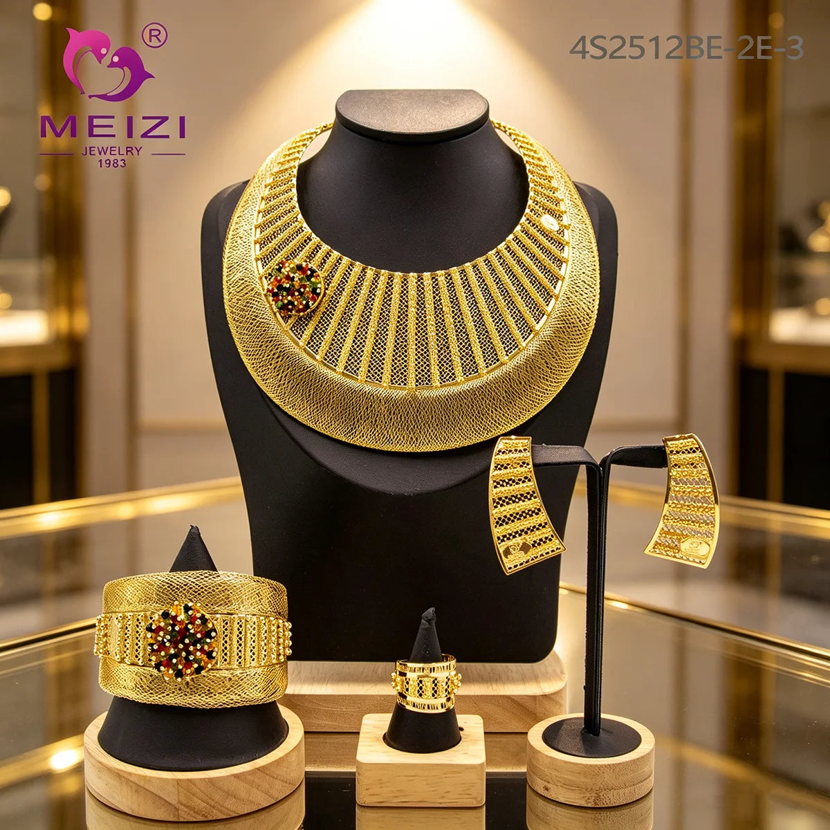18K Golden Plated Brass Luxury Jewelry Set Exquisite for Women Mother's Day Valentine's Day Gift Small Batch Wholesale