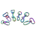 Nolvo World 9 Styles Trigger Snaps Swivel Clips Iridescent Rainbow Hooks Clasps Clips for Bag Handbag Making