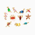 LOZRUNVE 925 Sterling Silver Rainbow Colorful Mini Cute Hawaiian Animal Stud Earring Set for Girl Women