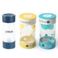 Custom Printed Biodegradable Craft Paper Cylinder Tea Canister Bags with Foil Stamping and Clear Window for Craft Packaging