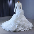 Jancember 231014 Soft Satin Ruffle Lace up Wedding Mermaid Dresses for Women