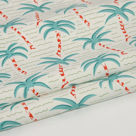 Summer Fresh Hawaii Plant User-defined Pattern Palm Coconut Tree 100 Percent Cotton Print Fabrics