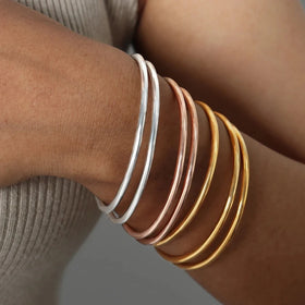 Fashionable Stainless Steel Bracelet for Women Round Minimalist Elegant Gold Color Bracelet Women's Accessories Popular Jewelry
