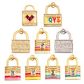 Fashion Rainbow Enamel Lock Charm Pendant 18K Real Gold Plated ColourNecklace Bracelet Pendant for Handmade Jewelry Supplies
