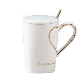 6pcs Modern Creative Ceramic Heart Design Mugs White Small Dessert Cups with Logo for Tea Milk Coffee Handgrip for Giveaways