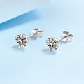 4 Prong Stud Earrings 0.5 Carats 1 Carat Female Moissanite Stone Elegant and Luxurious Female Accessory