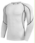 Heavyweight Customize Men's Long Sleeve Compression T-shirt Gym Fitness Quick Dry Blank Polyester T-shirt