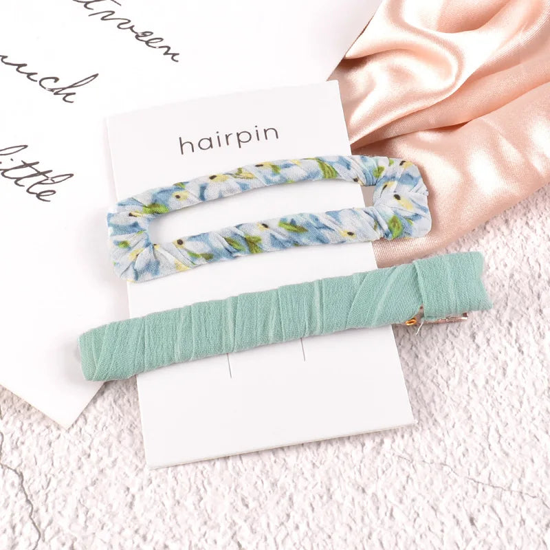 Large Tear Summer Hairpins & Barrettes Plush Fabric Covered Metal Snap Clips 8cm 4 Colors for Women