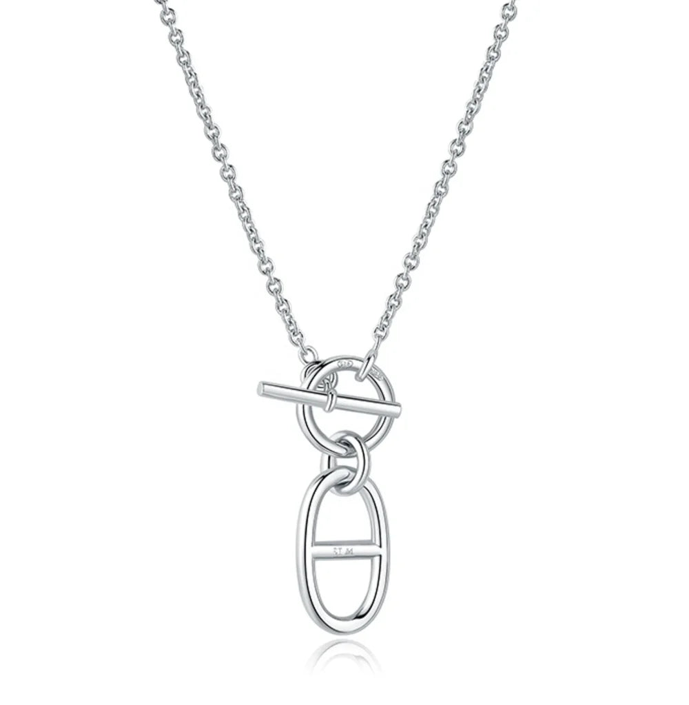 2024 New Brass Electroplated Silver OT Clasp Pig Nose Pendant Necklaces Jewelry Customized