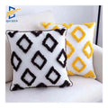 Innermor Boho Home Luxury Throw Pillow Case Black White Grey Geometric Cushion Cover Embroidery Square Shape for Office Hotel