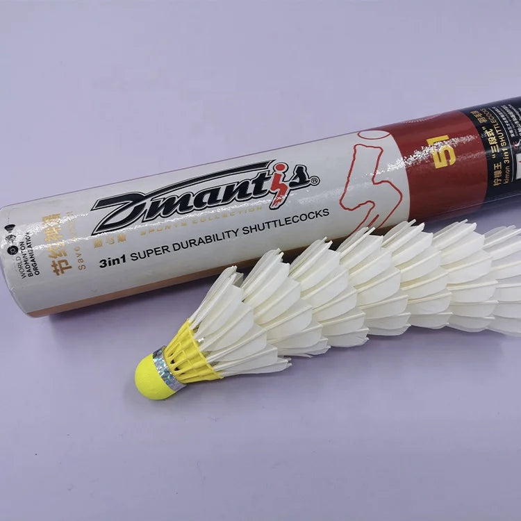 High Stability Durability Training Yellow Color Class a Goose Feather Badminton Ball Shuttlecocks for Badminton Training