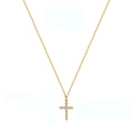 Chic Simple Stainless Steel Cross Chain for Women Zircon Cross Necklace Plated in 18K Gold