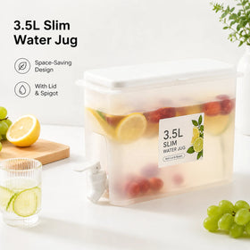 3.5LSlim Plastic Water Jug Container Pitcher Coolers With Lid and Spout for Homemade Iced Tea Juice