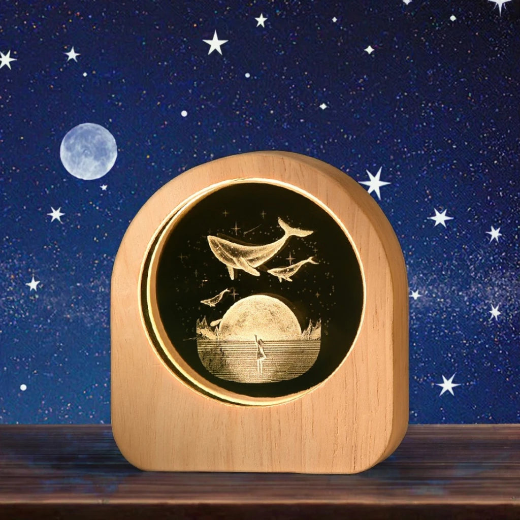 1-Piece MOQ Custom Engraved Magic Animal Style Crystal Ball LED Night Light Eco-friendly Christmas Snow Globe Decor Valentine